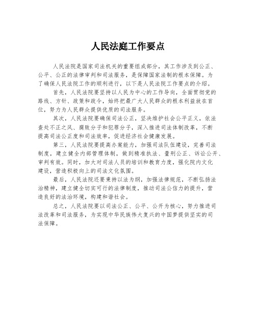 人民法庭工作要点