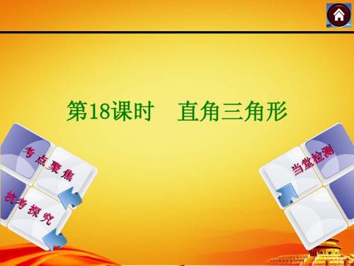 2015年浙江省杭州数学中考总复习课件第18课时：直角三角形(33张PPT)