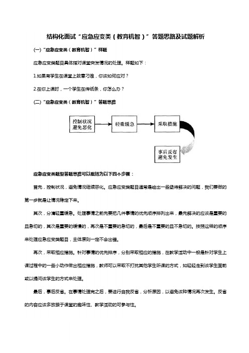 教师资格证结构化面试“应急应变类(教育机智)”答题思路及试题解析-精品