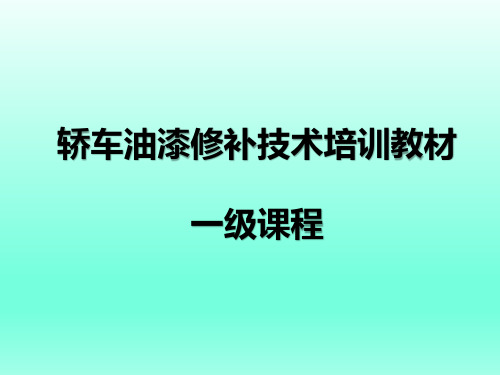 轿车油漆修补技术培训教材