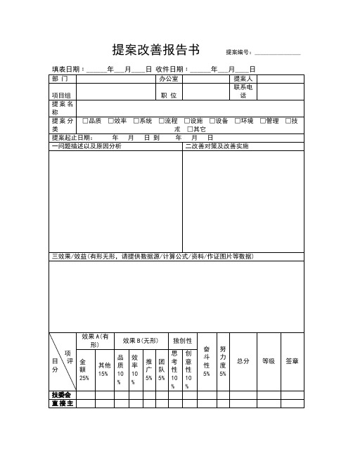 提案改善报告书(Draft)