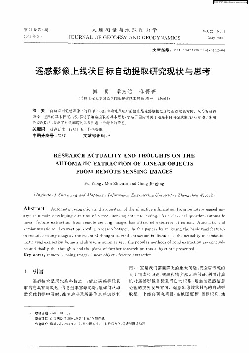 遥感影像上线状目标自动提取研究现状与思考