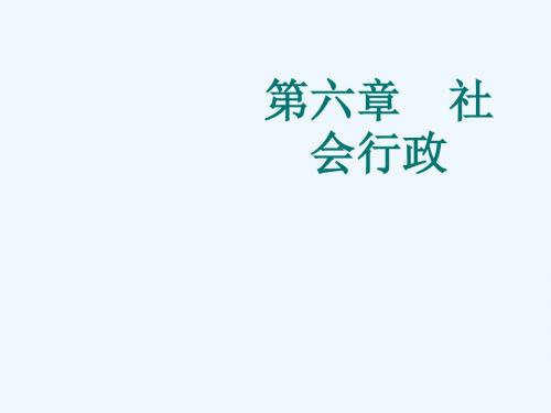 社会工作导论 第六章 社会行政