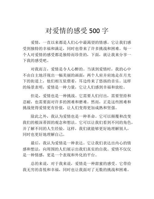 对爱情的感受500字