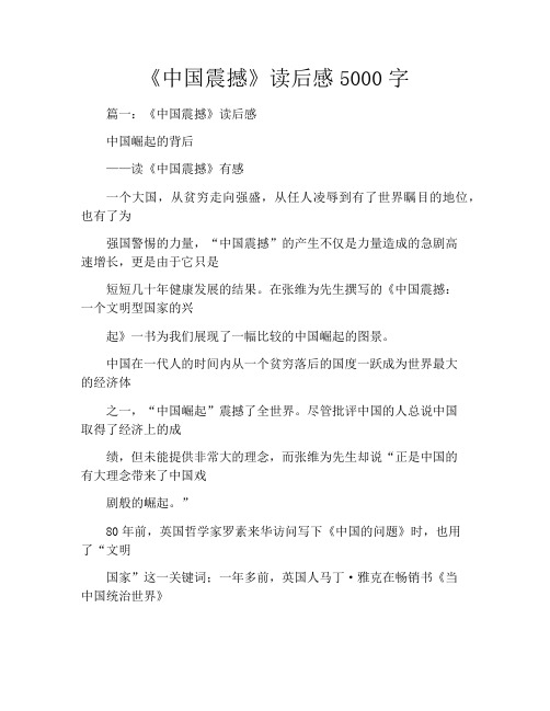 《中国震撼》读后感5000字