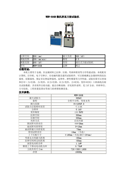 WEW-300B微机屏显万能试验机