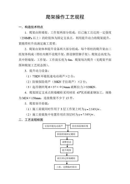 爬架操作工艺规程