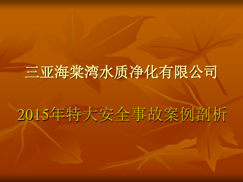 2015年特大安全事故案例剖析