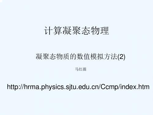 凝聚态物质的数值模拟方法