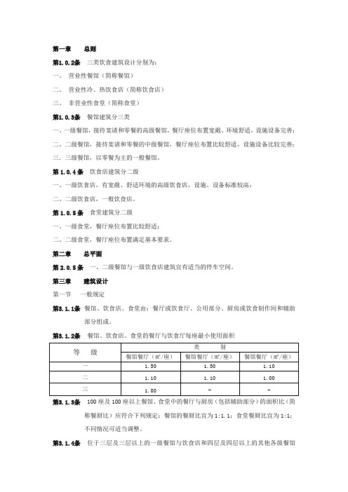 饮食建筑设计规范 JGJ 64-89  (建筑设计部分)