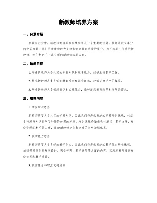 新教师培养方案