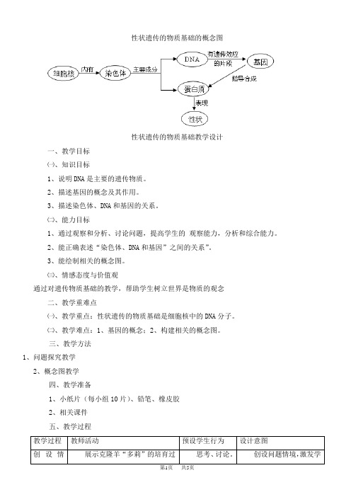 八年级(初二)生物 性状遗传的物质基础的概念图-教学设计