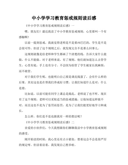 中小学学习教育惩戒规则读后感