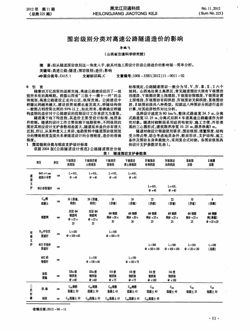 围岩级别分类对高速公路隧道造价的影响