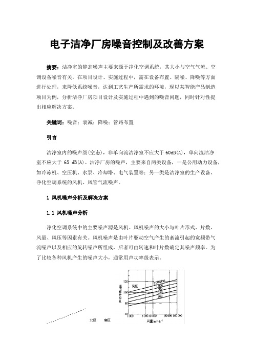 电子洁净厂房噪音控制及改善方案