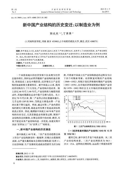 新中国产业结构的历史变迁：以制造业为例