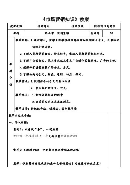 促销策略 市场营销知识