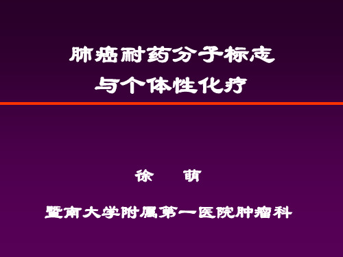 肺癌耐药分子标志与个体性化疗