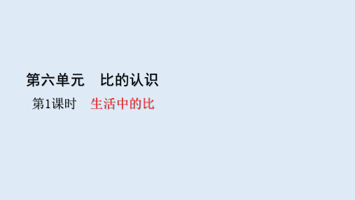 六年级上册数学课件-6.1 生活中的比 (共39张PPT)北师大版