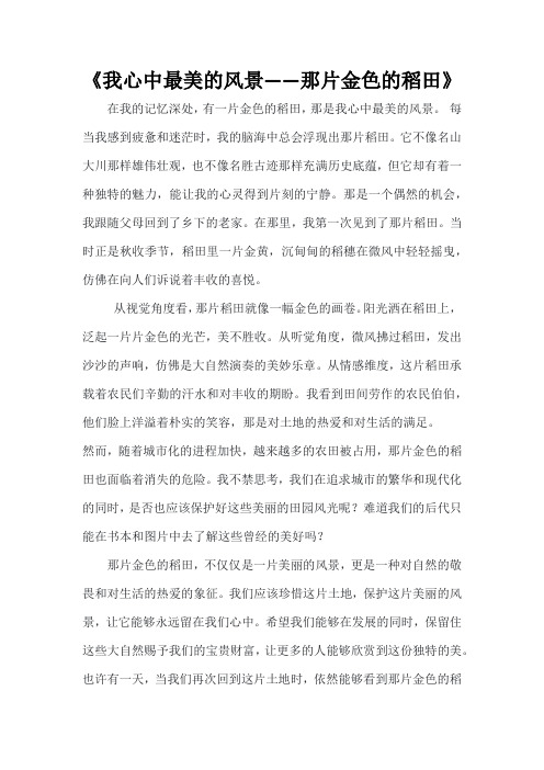 我心中最美的风景半命题作文600字