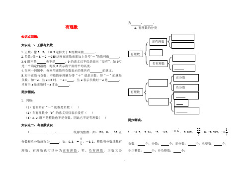 青岛版初一数学第二章《有理数》知识点梳理