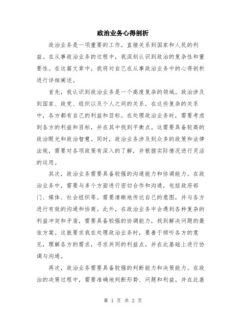 政治业务心得剖析