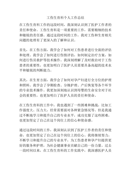 工伤生育科个人工作总结