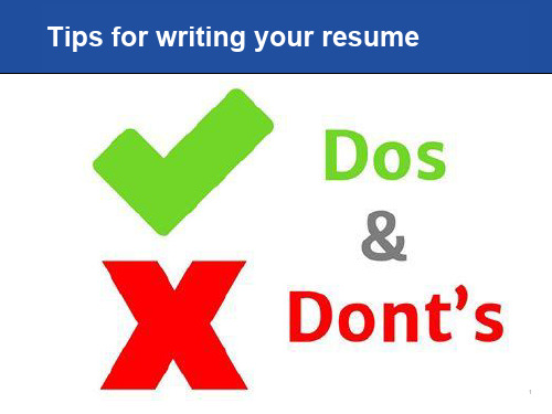 《职场英语》How to Write a resume4