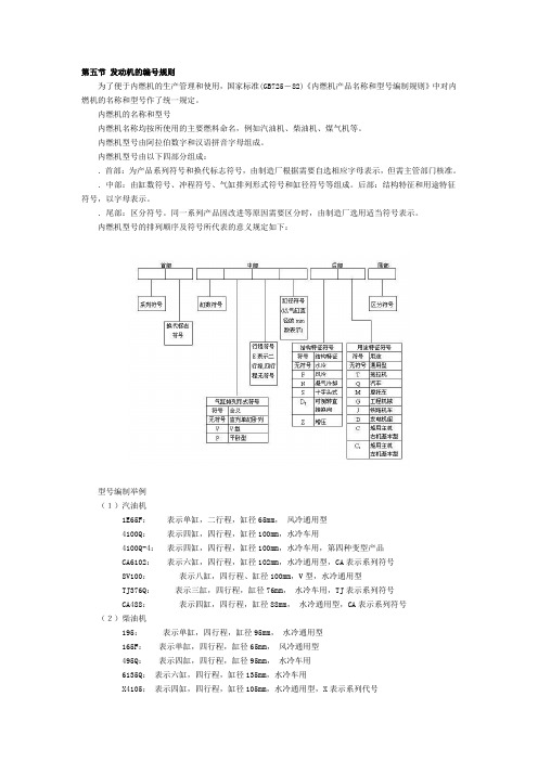 发动机的编号规则