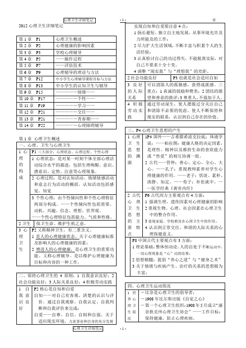 心理卫生详细笔记(自考465)