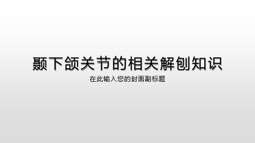 颞下颌关节的相关解刨知识