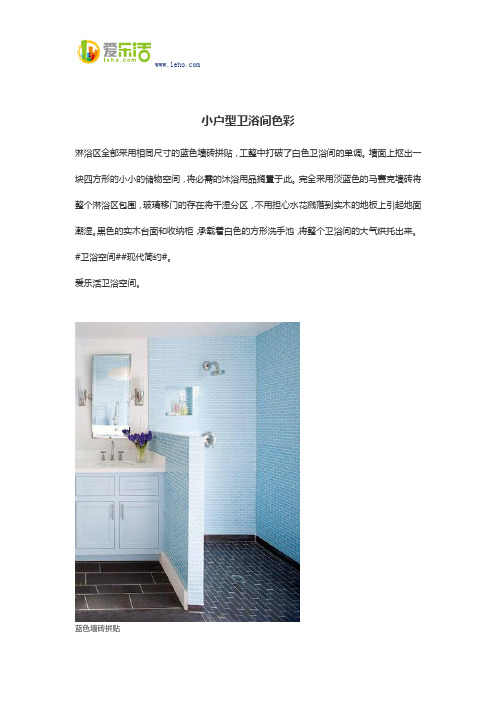 小户型卫浴间色彩