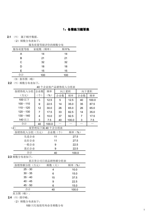 统计学(第三版课后习题答案