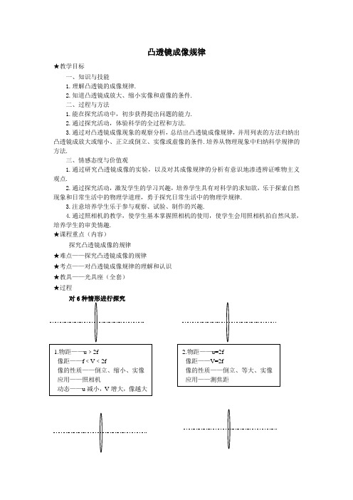 八年级物理上册5、3凸透镜成像规律教案新版新人教版