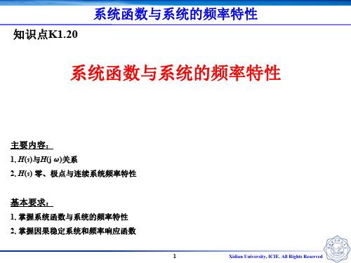 K1.20 系统函数与系统的频率特性