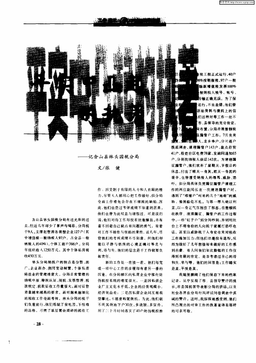 平实中凸起的执著—让含山县林头国税分局