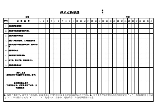 焊机点检表