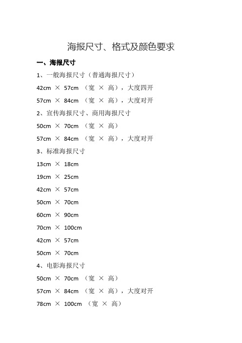 海报尺寸、格式及颜色要求