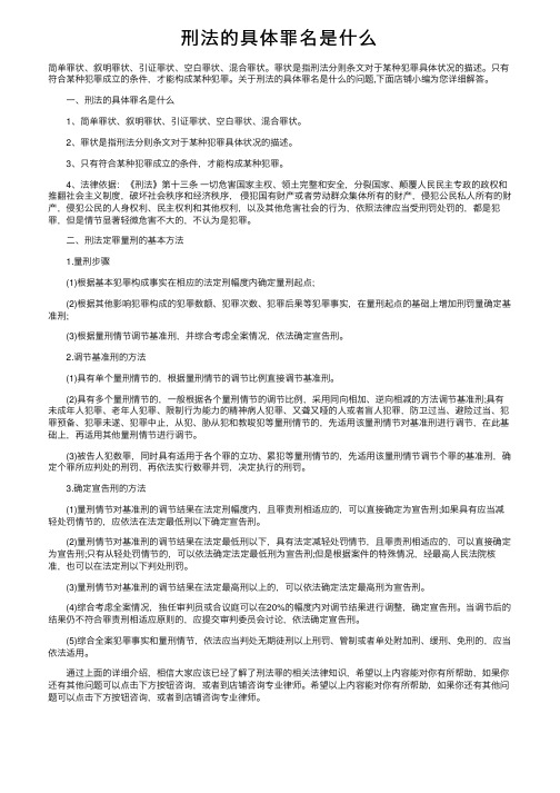 刑法的具体罪名是什么