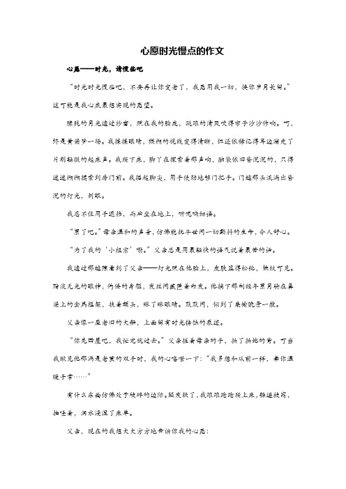 心愿时光慢点的作文