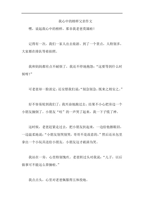 我心中的榜样父亲作文