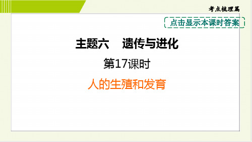 2024年中考生物总复习第一部分考点梳理第17课时人的生殖和发育