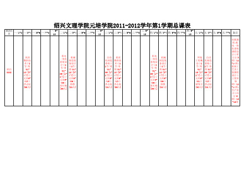 11-01学期班级课表(工程系)