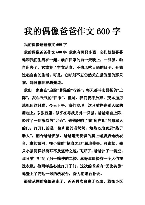 我的偶像爸爸作文600字