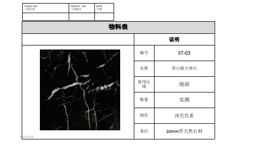 装修材料物料表