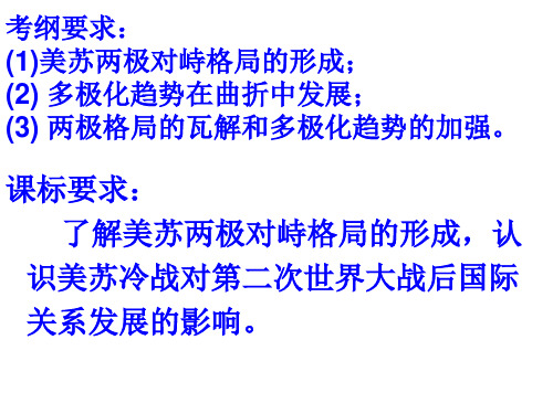 高中历史必修一《专题九当今世界政治格局的多极化趋势三多极化趋势的加强》77