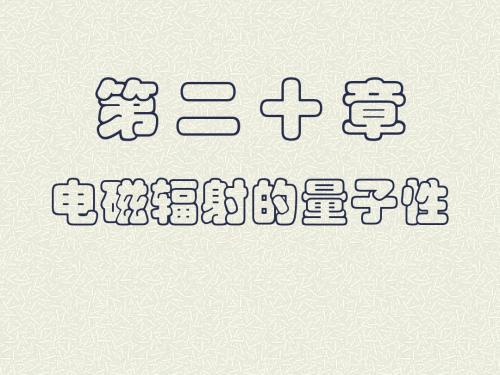 大学物理第20章