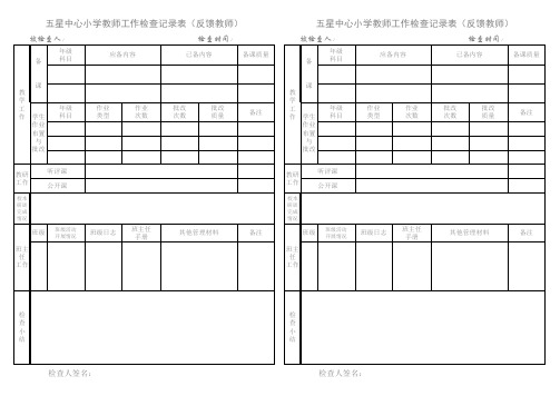 教师工作检查记录表