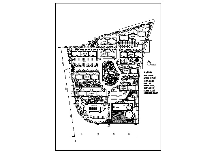 某高档小区总平面布置规划CAD设计图纸