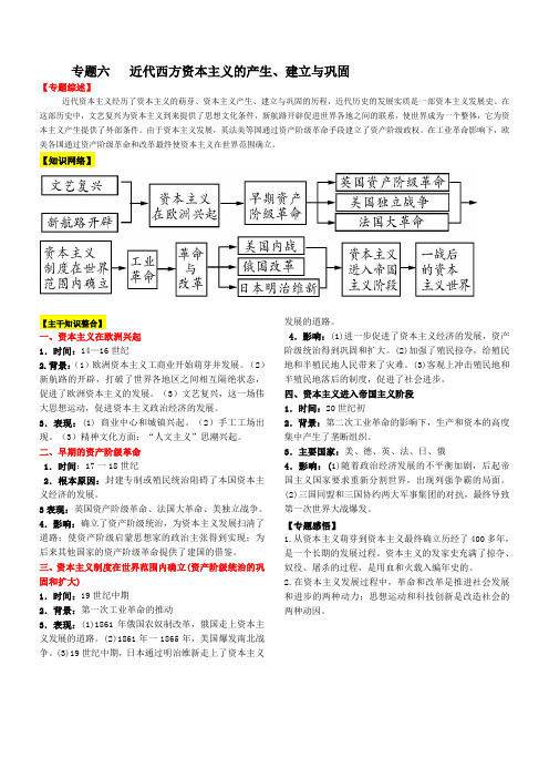 专题六   近代西方资本主义的产生